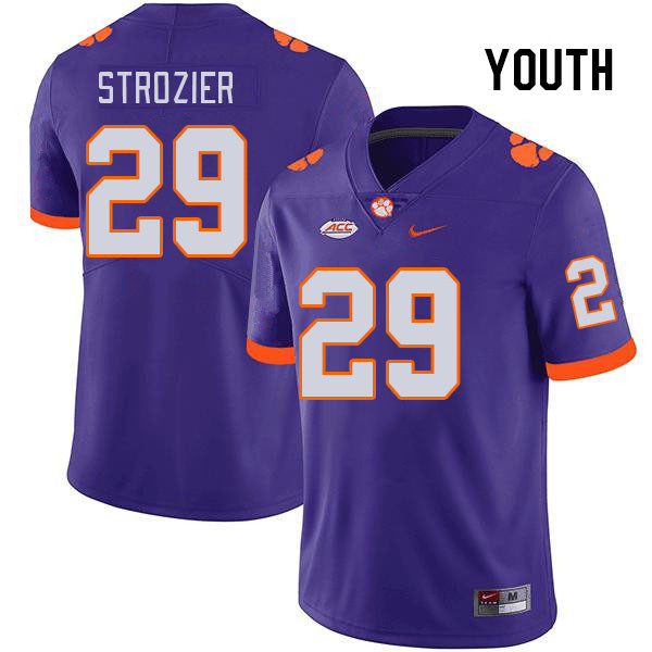 Youth #29 Branden Strozier Clemson Tigers College Football Jerseys Stitched Sale-Purple - Click Image to Close